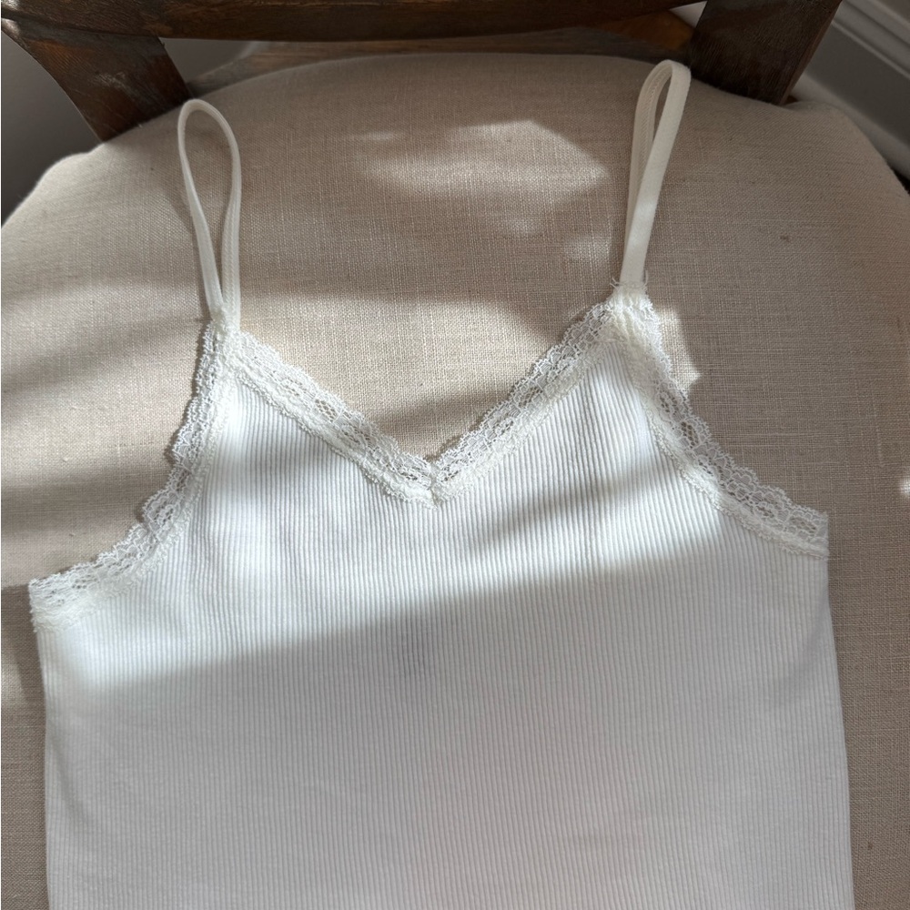 Brandy Melville White Lace Tank